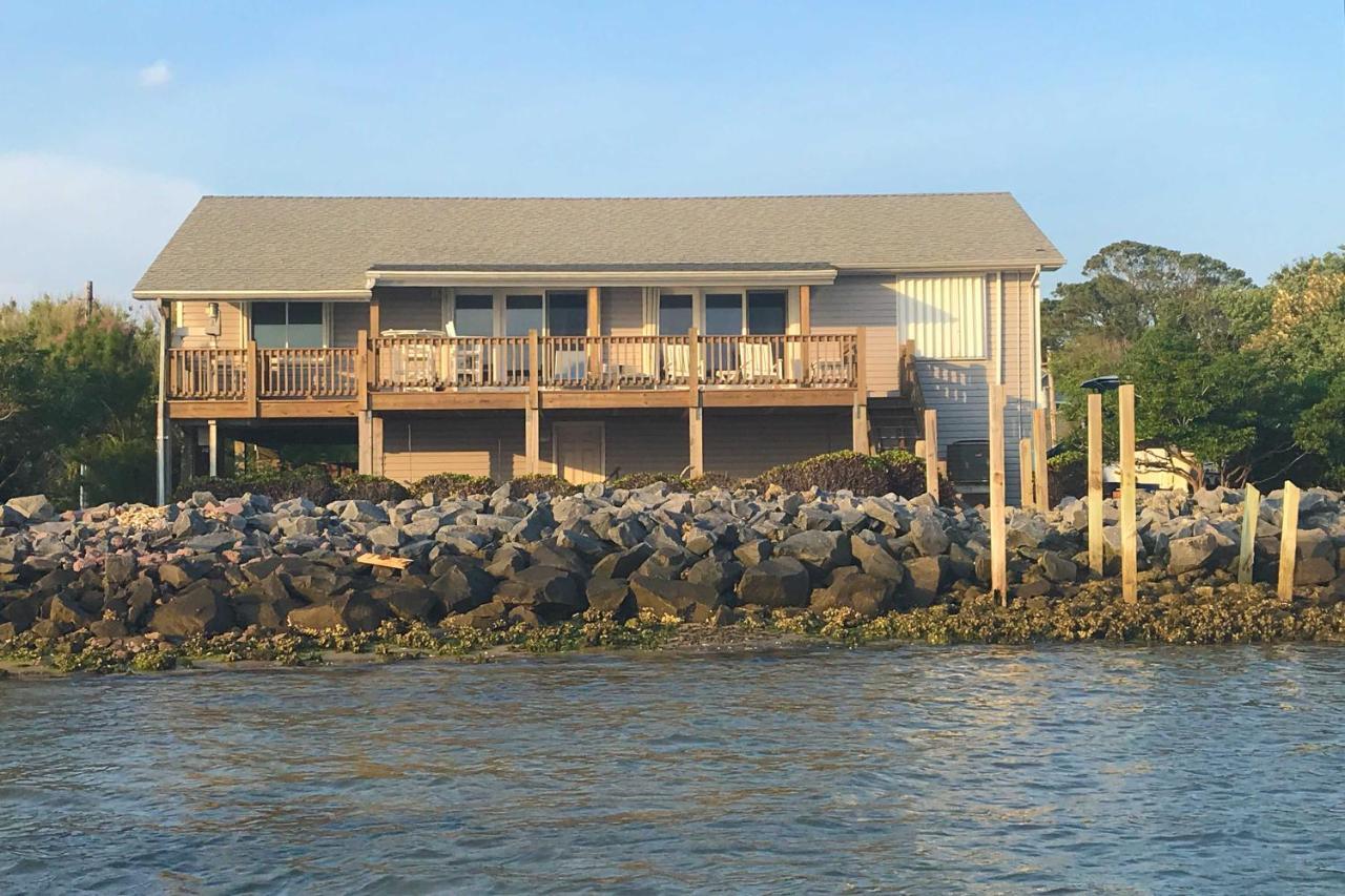 Waterfront Harkers Island Home Sunset View And Dock Exteriör bild
